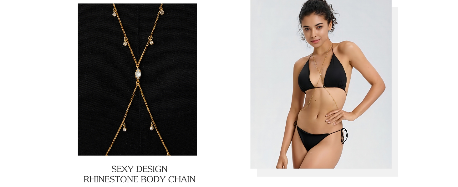 Product Description(PC): Rhinestone Body Chain Jewelry for Women