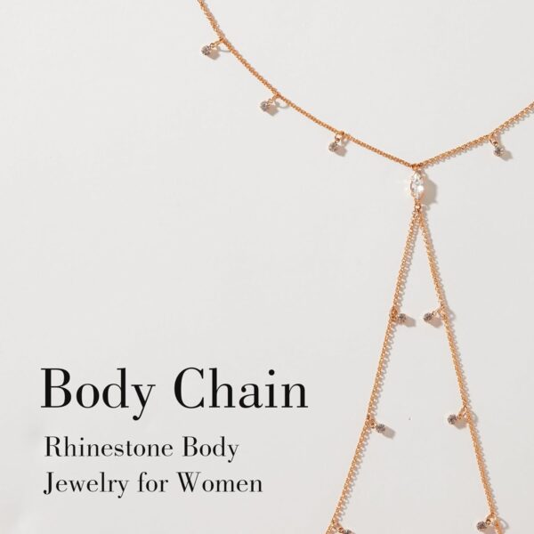 OVRUNS Body Chain Jewerly for Women 18K Gold Plated Body Waist chain Sexy Belly Necklace Chain