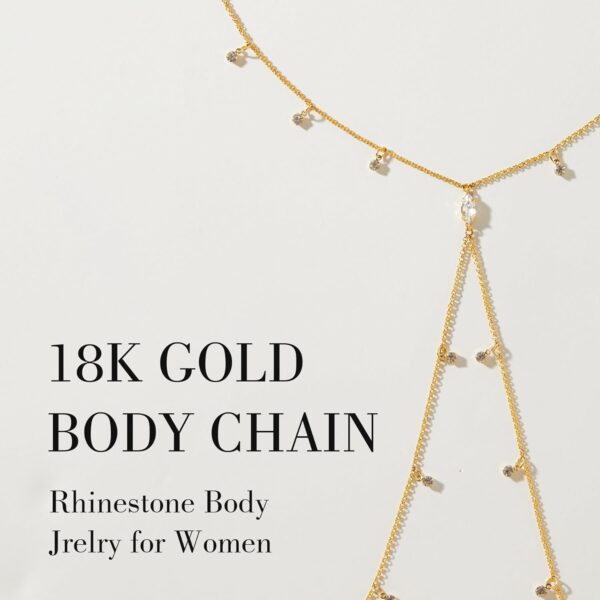 OVRUNS Body Chain Jewerly for Women 18K Gold Plated Body Waist chain Sexy Belly Necklace Chain