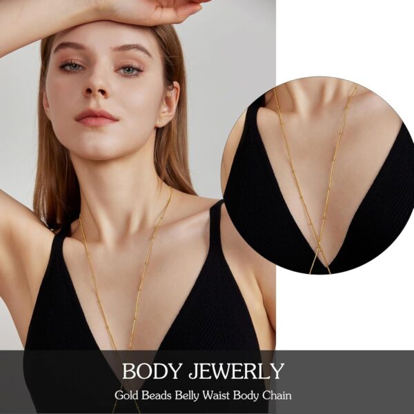 OVRUNS Body Chain Jewerly for Women 18K Gold Plated Body Waist chain Sexy Belly Necklace Chain