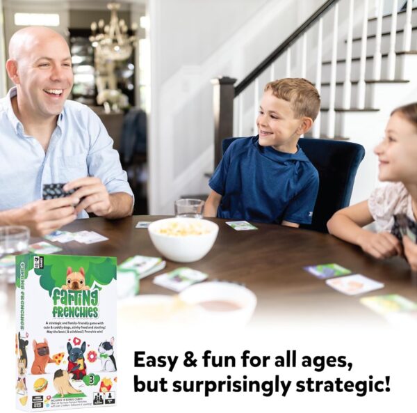 Farting Frenchies Card Game – Fun Family Card Games for Adults & Kids Ages 7+, French Bulldog Gifts Strategy Game | Simple Setup Party Games, 20-Min Playtime, 2-4 Players| Best Christmas Games Gift