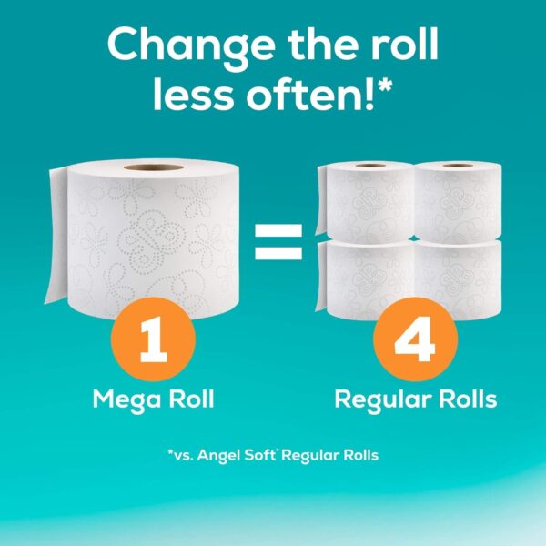 Angel Soft Toilet Paper, 4 Mega Rolls  16 Regular Rolls, Soft and Strong Toilet Tissue