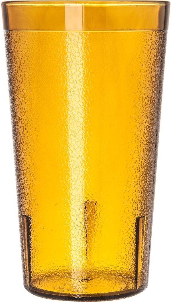 Carlisle FoodService Products 521213 Stackable Shatter-Resistant Plastic Tumbler, 12 oz., Amber