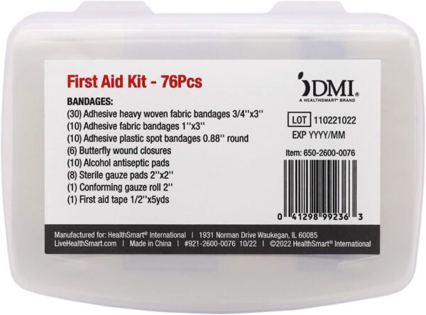 DMI Mini 20-Piece First-Aid Kit, All-Purpose Use for Minor Cuts and Scrapes, Durable Water-Resistant Case, Convenient and Portable, FSA & HSA Eligible